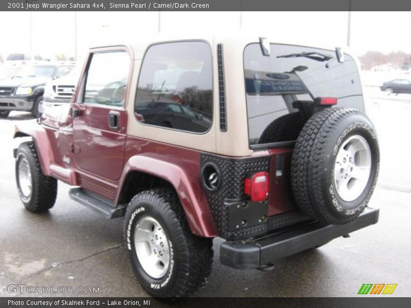 Sienna Pearl / Camel/Dark Green 2001 Jeep Wrangler Sahara 4x4