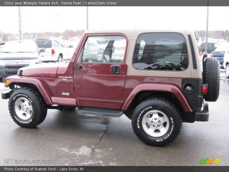 Sienna Pearl / Camel/Dark Green 2001 Jeep Wrangler Sahara 4x4