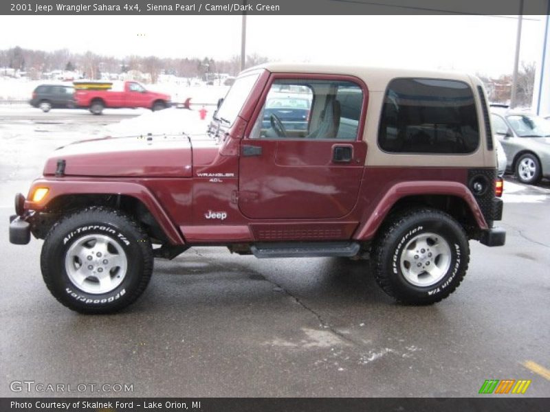 Sienna Pearl / Camel/Dark Green 2001 Jeep Wrangler Sahara 4x4