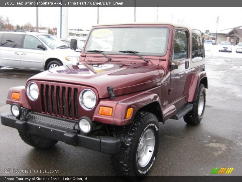 Sienna Pearl / Camel/Dark Green 2001 Jeep Wrangler Sahara 4x4