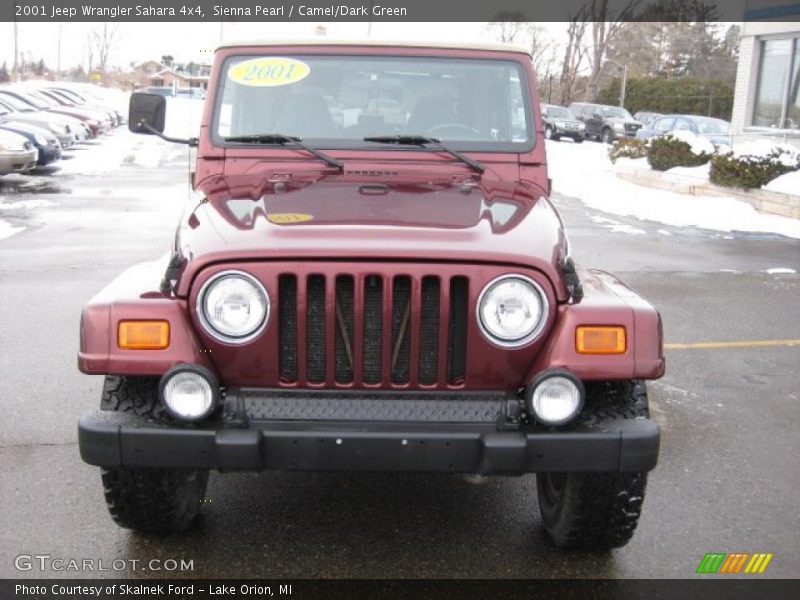 Sienna Pearl / Camel/Dark Green 2001 Jeep Wrangler Sahara 4x4