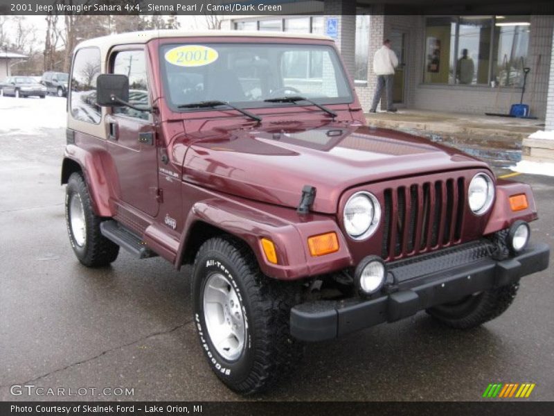 Sienna Pearl / Camel/Dark Green 2001 Jeep Wrangler Sahara 4x4