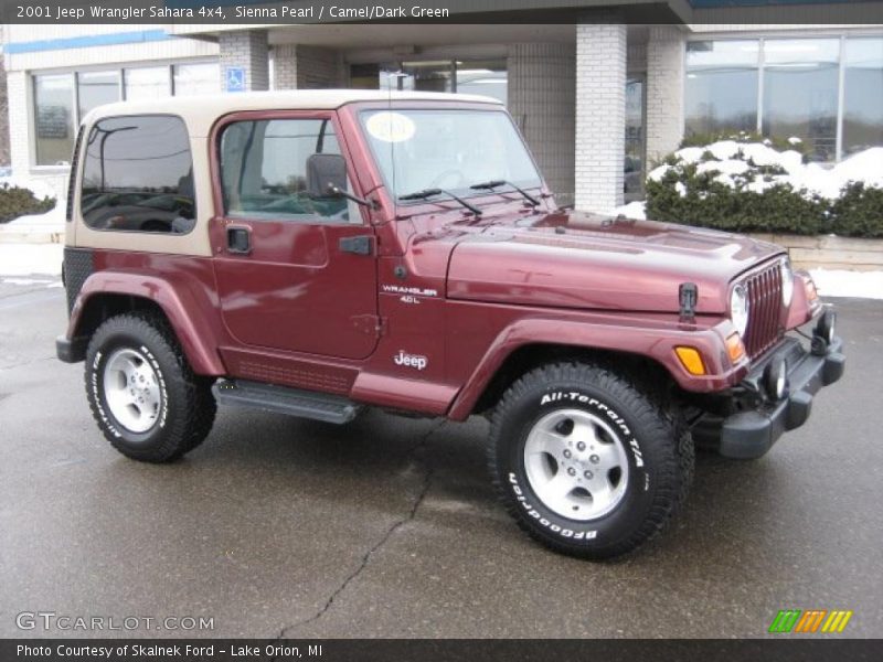 Sienna Pearl / Camel/Dark Green 2001 Jeep Wrangler Sahara 4x4