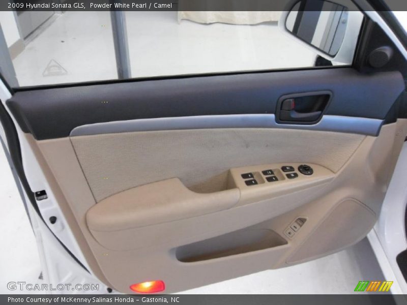 Powder White Pearl / Camel 2009 Hyundai Sonata GLS
