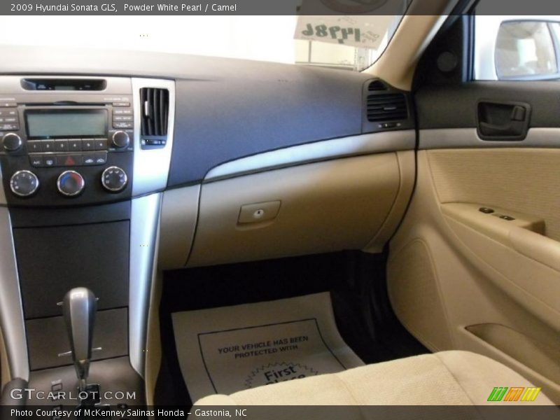 Powder White Pearl / Camel 2009 Hyundai Sonata GLS