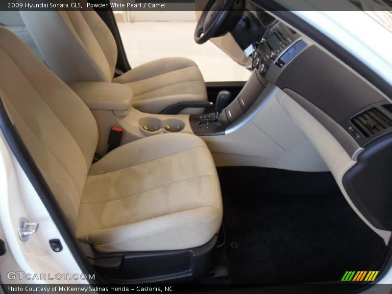 Powder White Pearl / Camel 2009 Hyundai Sonata GLS