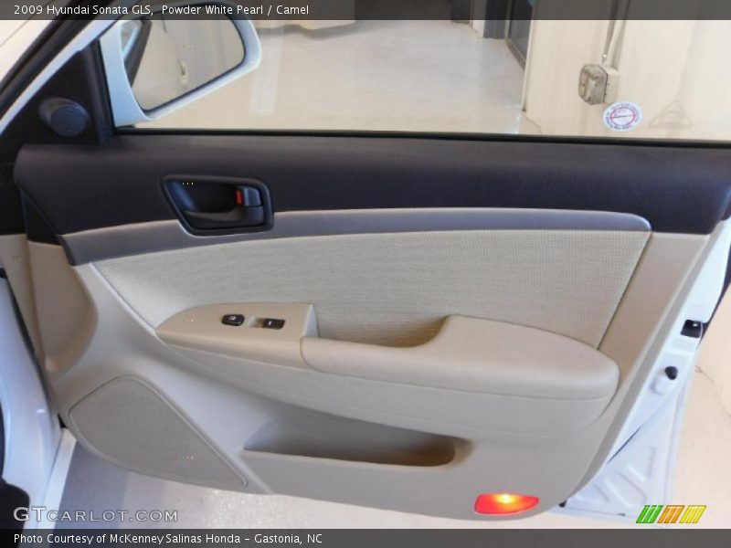 Powder White Pearl / Camel 2009 Hyundai Sonata GLS