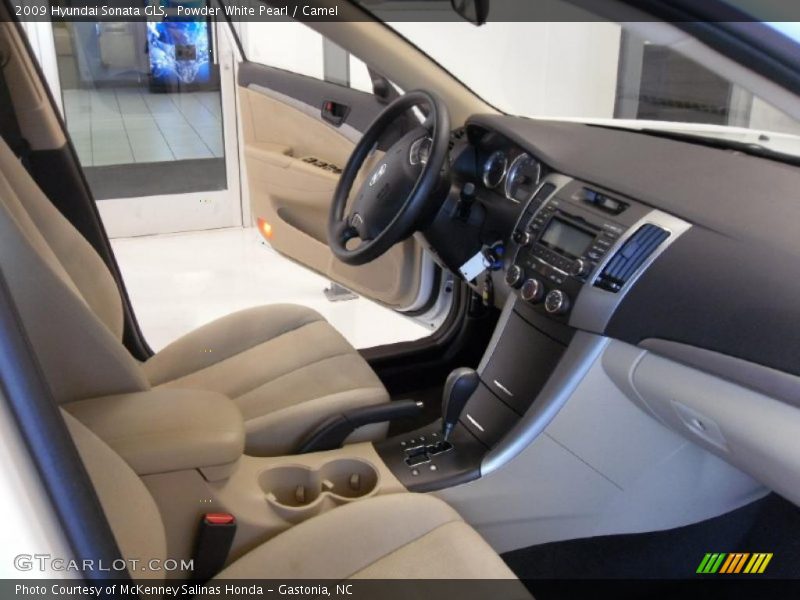 Powder White Pearl / Camel 2009 Hyundai Sonata GLS