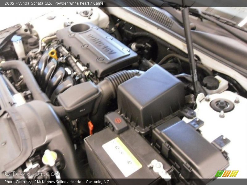 Powder White Pearl / Camel 2009 Hyundai Sonata GLS