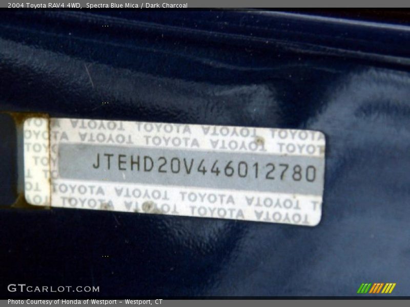 Spectra Blue Mica / Dark Charcoal 2004 Toyota RAV4 4WD