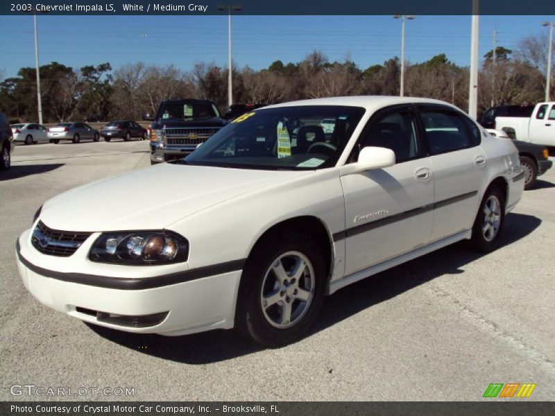 White / Medium Gray 2003 Chevrolet Impala LS