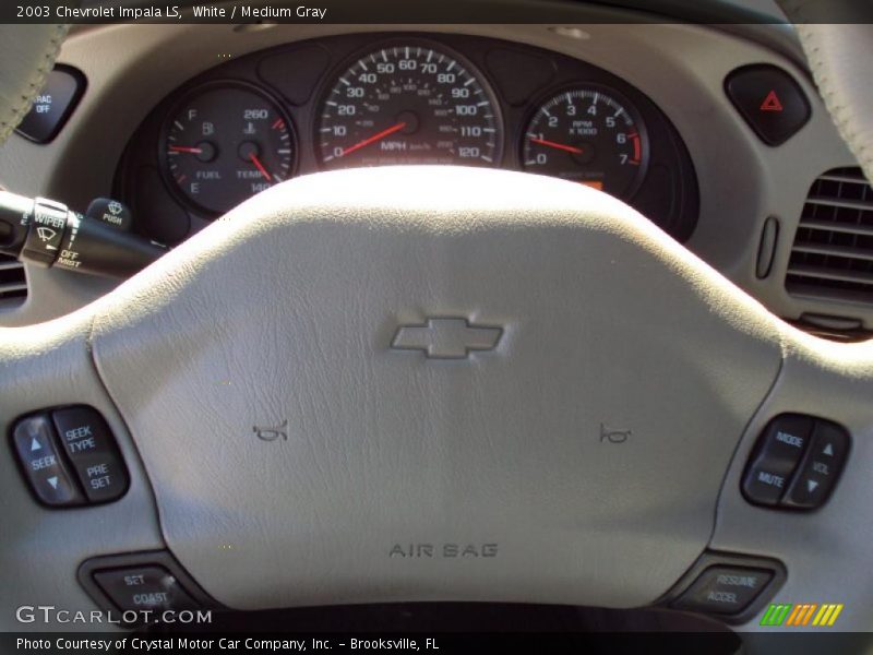 White / Medium Gray 2003 Chevrolet Impala LS
