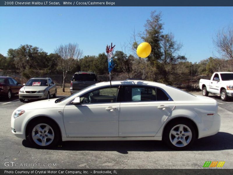 White / Cocoa/Cashmere Beige 2008 Chevrolet Malibu LT Sedan