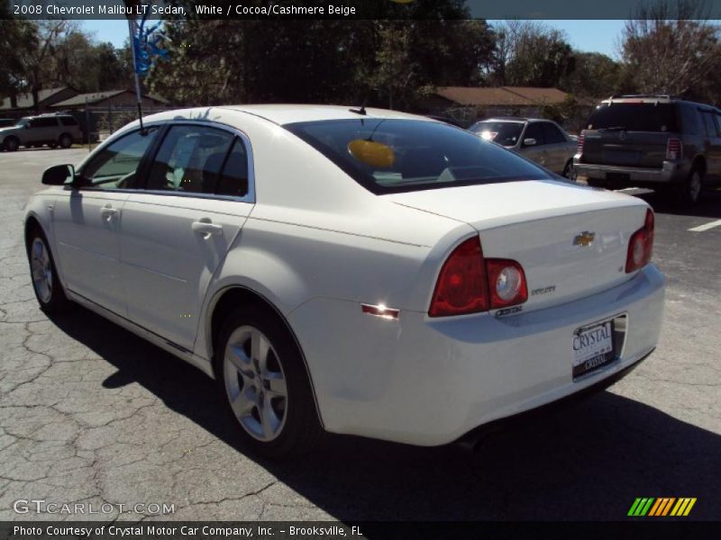 White / Cocoa/Cashmere Beige 2008 Chevrolet Malibu LT Sedan