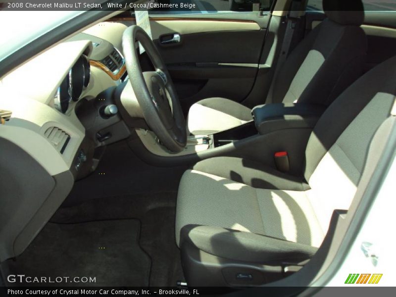 White / Cocoa/Cashmere Beige 2008 Chevrolet Malibu LT Sedan