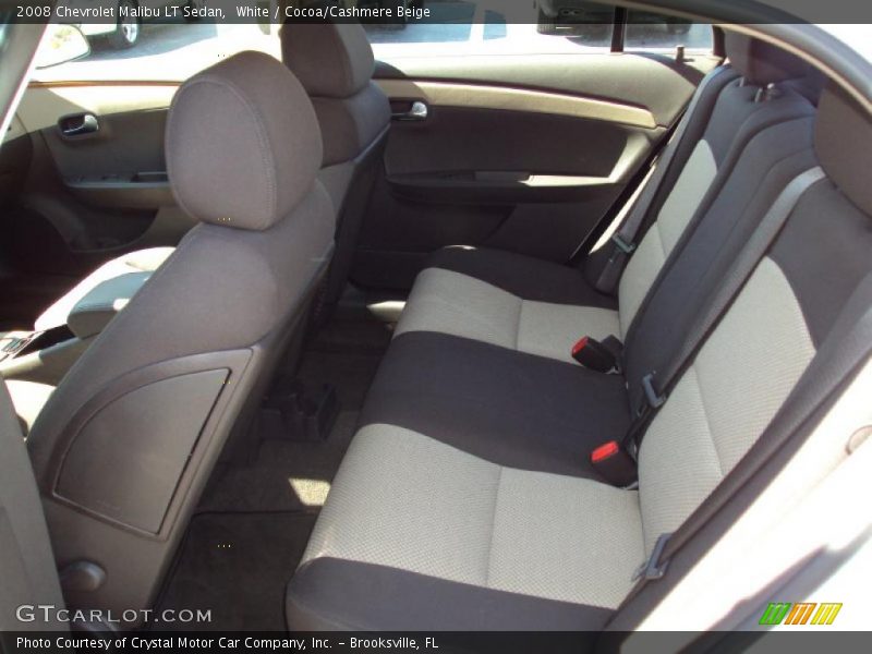 White / Cocoa/Cashmere Beige 2008 Chevrolet Malibu LT Sedan