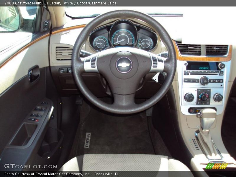 White / Cocoa/Cashmere Beige 2008 Chevrolet Malibu LT Sedan