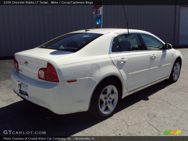 White / Cocoa/Cashmere Beige 2008 Chevrolet Malibu LT Sedan