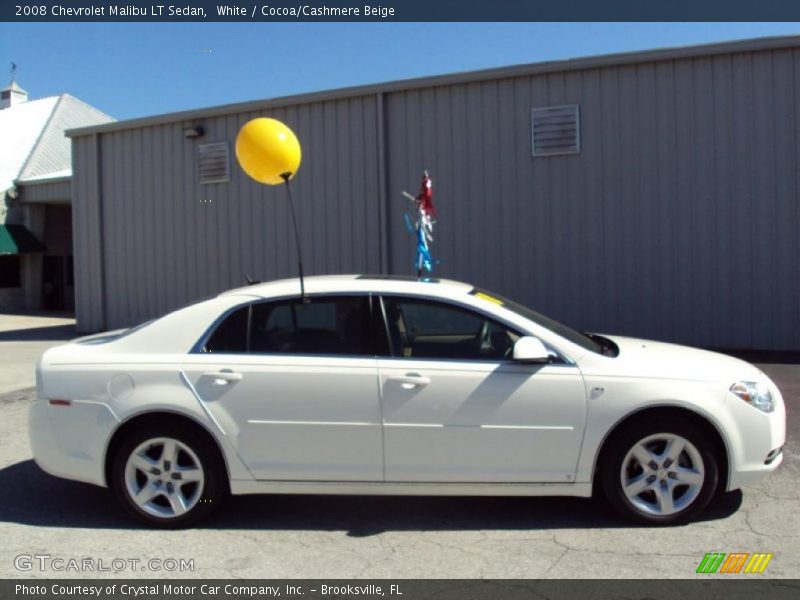 White / Cocoa/Cashmere Beige 2008 Chevrolet Malibu LT Sedan