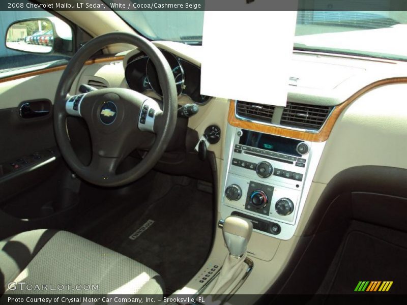 White / Cocoa/Cashmere Beige 2008 Chevrolet Malibu LT Sedan