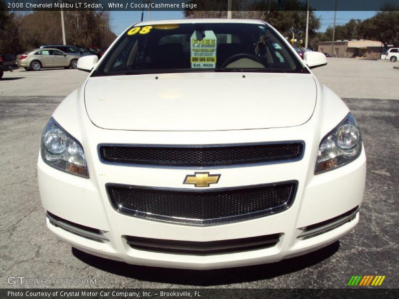 White / Cocoa/Cashmere Beige 2008 Chevrolet Malibu LT Sedan