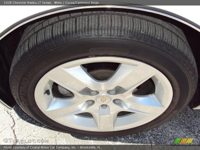 White / Cocoa/Cashmere Beige 2008 Chevrolet Malibu LT Sedan