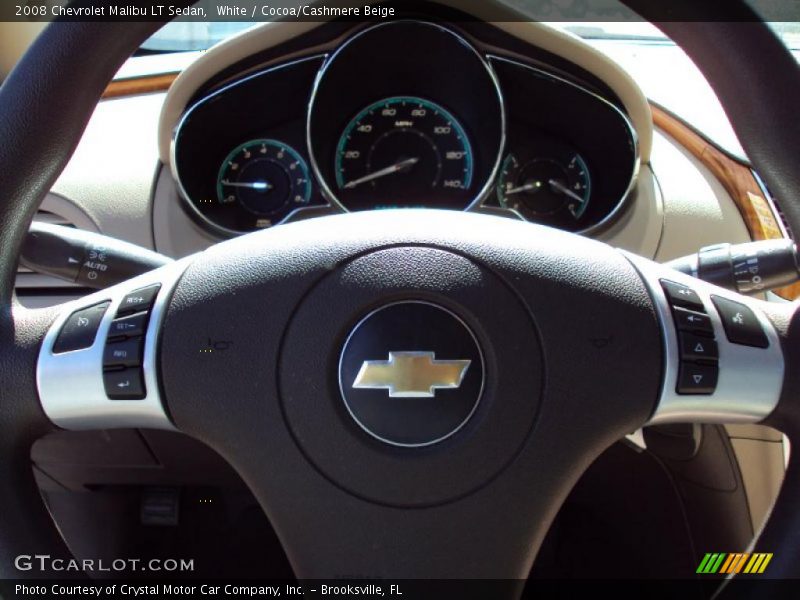 White / Cocoa/Cashmere Beige 2008 Chevrolet Malibu LT Sedan