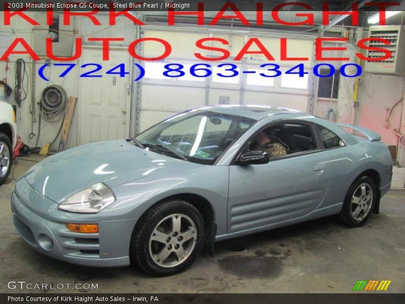 Steel Blue Pearl / Midnight 2003 Mitsubishi Eclipse GS Coupe