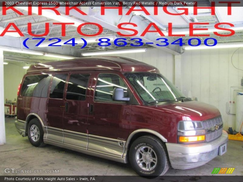 Berry Red Metallic / Medium Dark Pewter 2003 Chevrolet Express 1500 Wheelchair Access Conversion Van