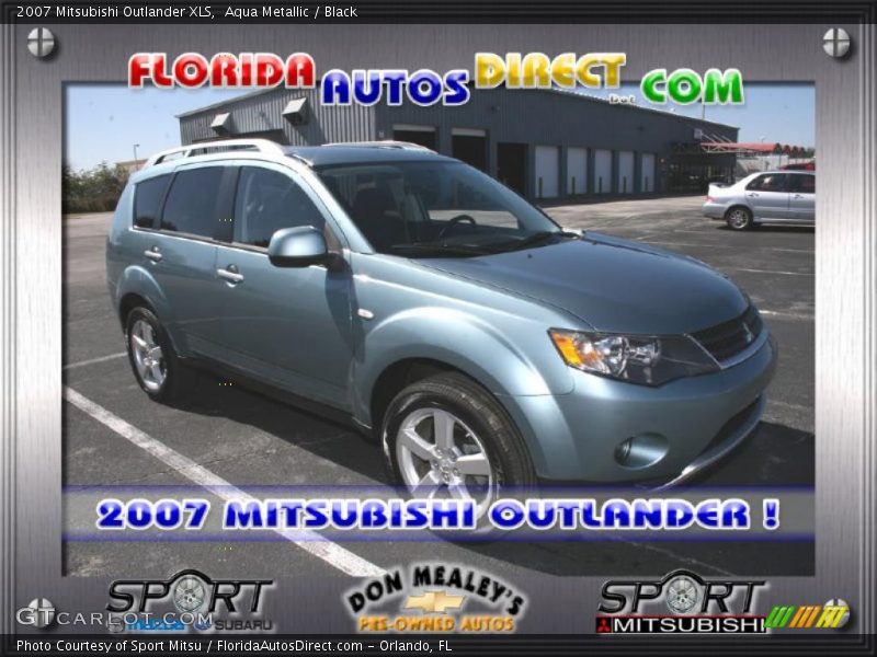 Aqua Metallic / Black 2007 Mitsubishi Outlander XLS