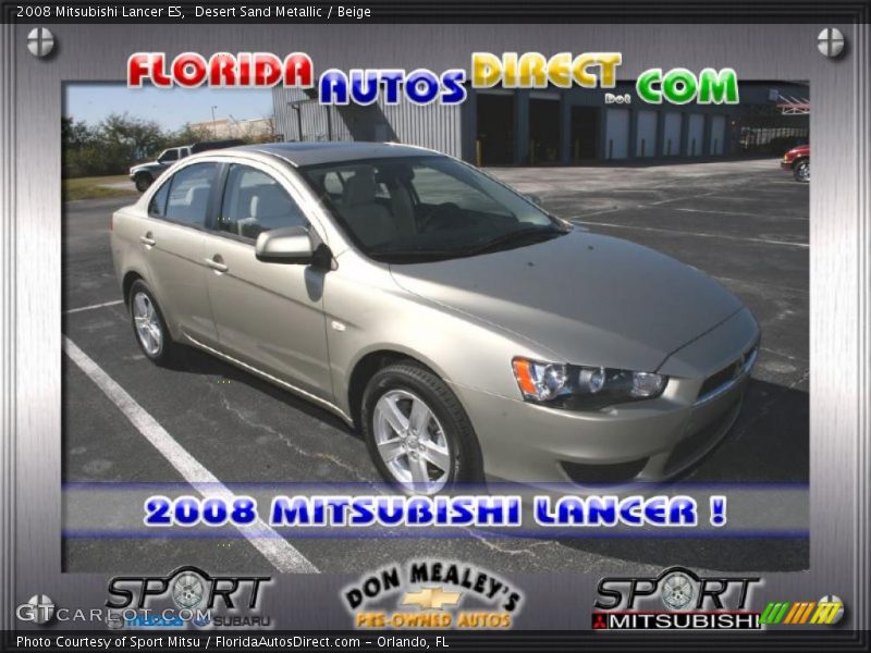 Desert Sand Metallic / Beige 2008 Mitsubishi Lancer ES