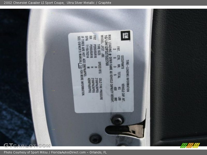 Ultra Silver Metallic / Graphite 2002 Chevrolet Cavalier LS Sport Coupe