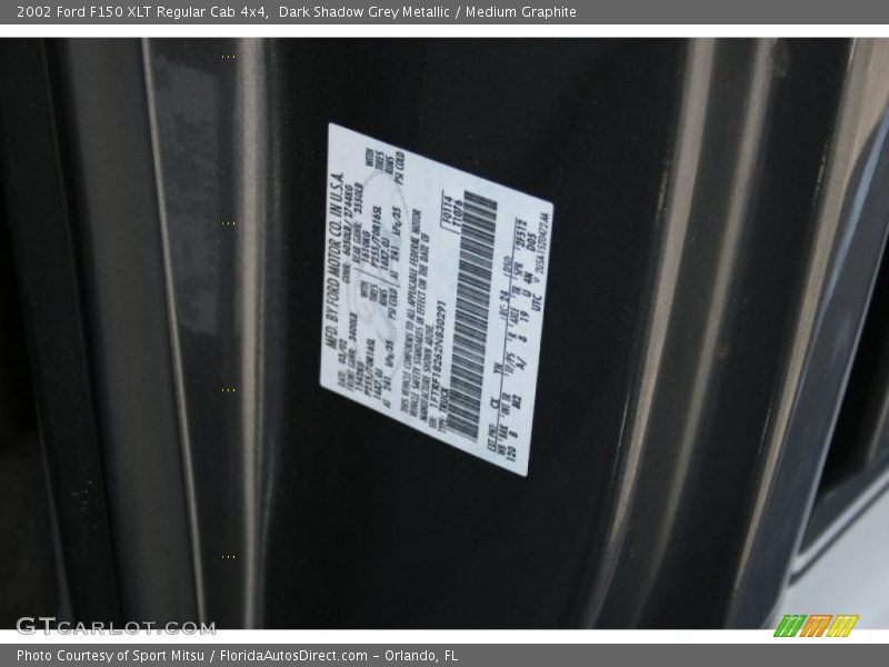 Dark Shadow Grey Metallic / Medium Graphite 2002 Ford F150 XLT Regular Cab 4x4