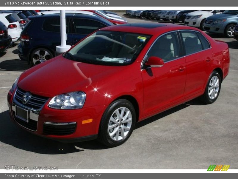 Salsa Red / Cornsilk Beige 2010 Volkswagen Jetta SE Sedan