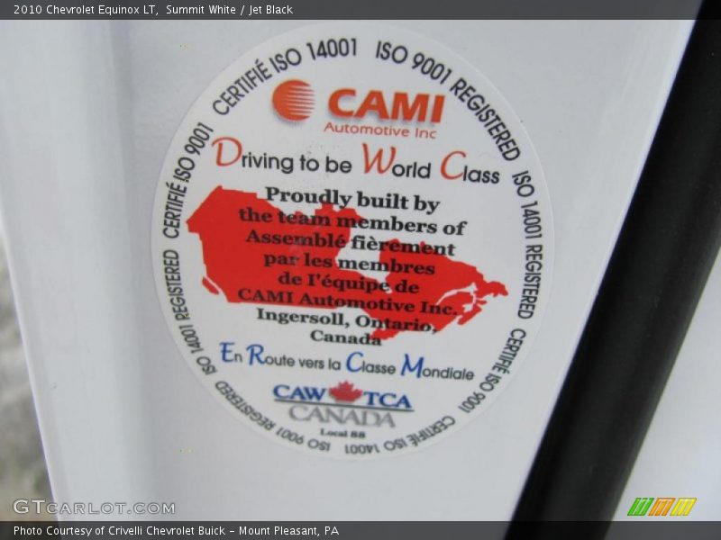 Summit White / Jet Black 2010 Chevrolet Equinox LT