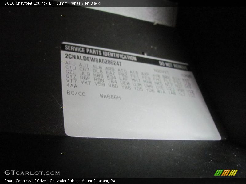 Summit White / Jet Black 2010 Chevrolet Equinox LT