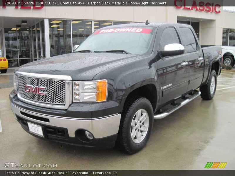 Carbon Black Metallic / Ebony/Light Cashmere 2009 GMC Sierra 1500 SLE Z71 Crew Cab 4x4