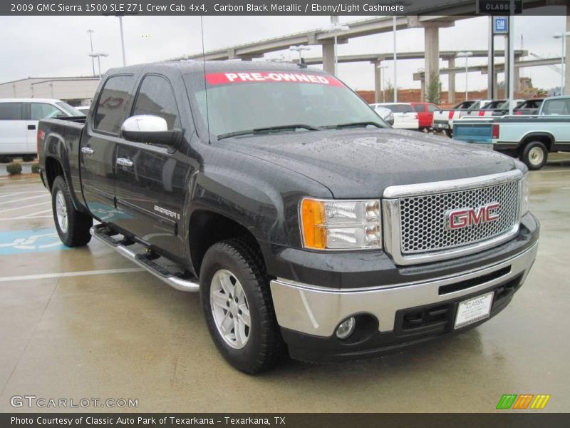 Carbon Black Metallic / Ebony/Light Cashmere 2009 GMC Sierra 1500 SLE Z71 Crew Cab 4x4