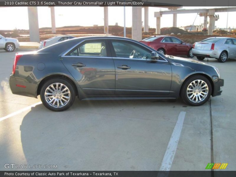 Thunder Gray ChromaFlair / Light Titanium/Ebony 2010 Cadillac CTS 3.6 Sedan