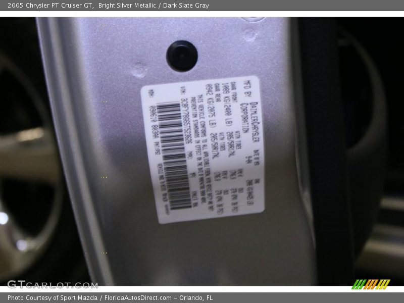 Bright Silver Metallic / Dark Slate Gray 2005 Chrysler PT Cruiser GT