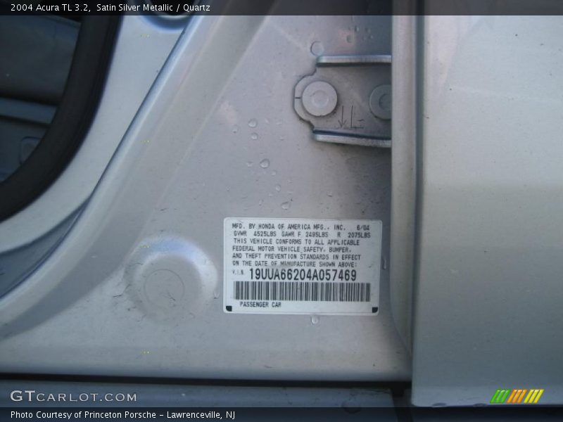 Satin Silver Metallic / Quartz 2004 Acura TL 3.2