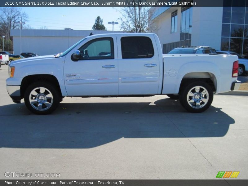 Summit White / Very Dark Cashmere/Light Cashmere 2010 GMC Sierra 1500 SLE Texas Edition Crew Cab