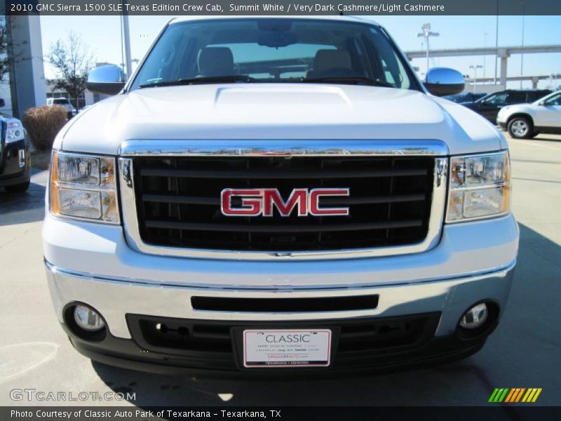 Summit White / Very Dark Cashmere/Light Cashmere 2010 GMC Sierra 1500 SLE Texas Edition Crew Cab