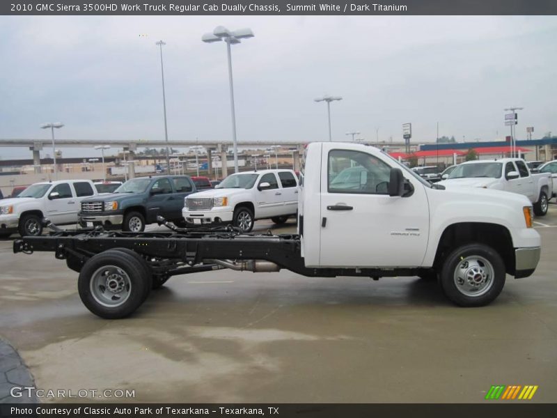 Summit White / Dark Titanium 2010 GMC Sierra 3500HD Work Truck Regular Cab Dually Chassis