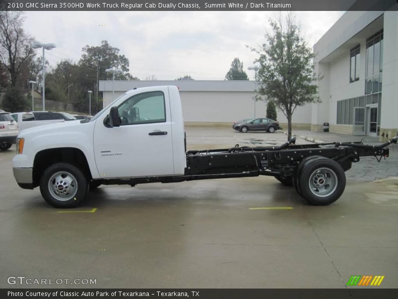 Summit White / Dark Titanium 2010 GMC Sierra 3500HD Work Truck Regular Cab Dually Chassis