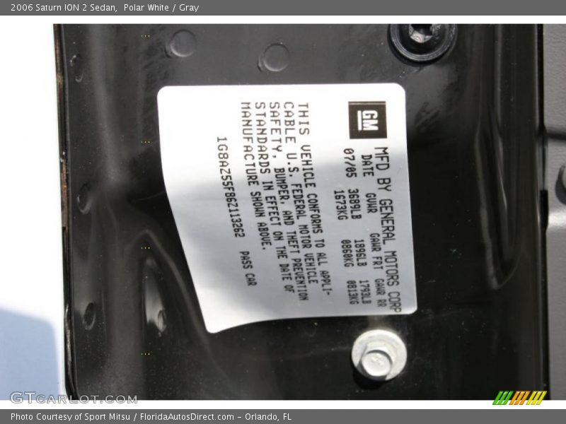 Polar White / Gray 2006 Saturn ION 2 Sedan