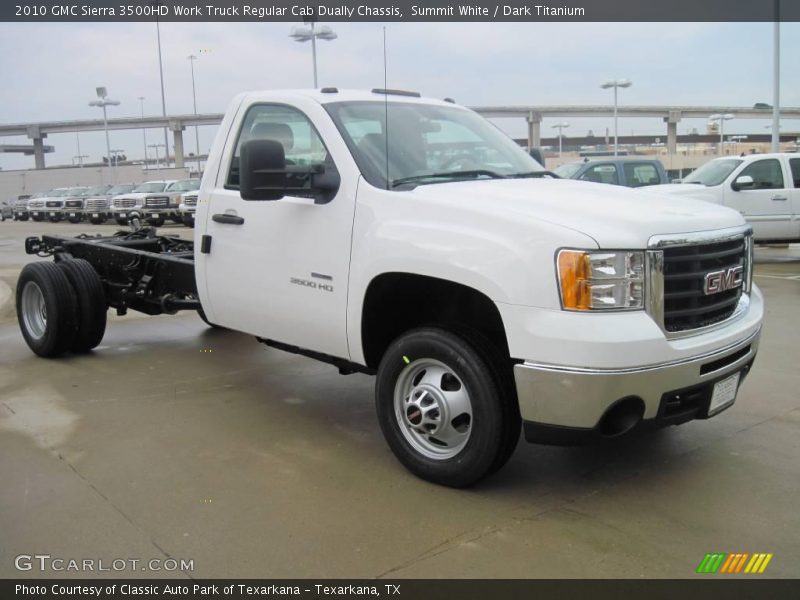 Summit White / Dark Titanium 2010 GMC Sierra 3500HD Work Truck Regular Cab Dually Chassis