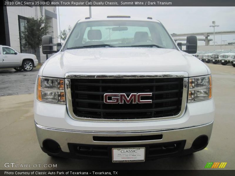 Summit White / Dark Titanium 2010 GMC Sierra 3500HD Work Truck Regular Cab Dually Chassis