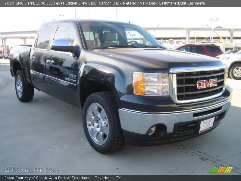 Carbon Black Metallic / Very Dark Cashmere/Light Cashmere 2010 GMC Sierra 1500 SLE Texas Edition Crew Cab