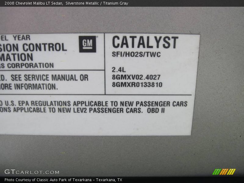 Silverstone Metallic / Titanium Gray 2008 Chevrolet Malibu LT Sedan